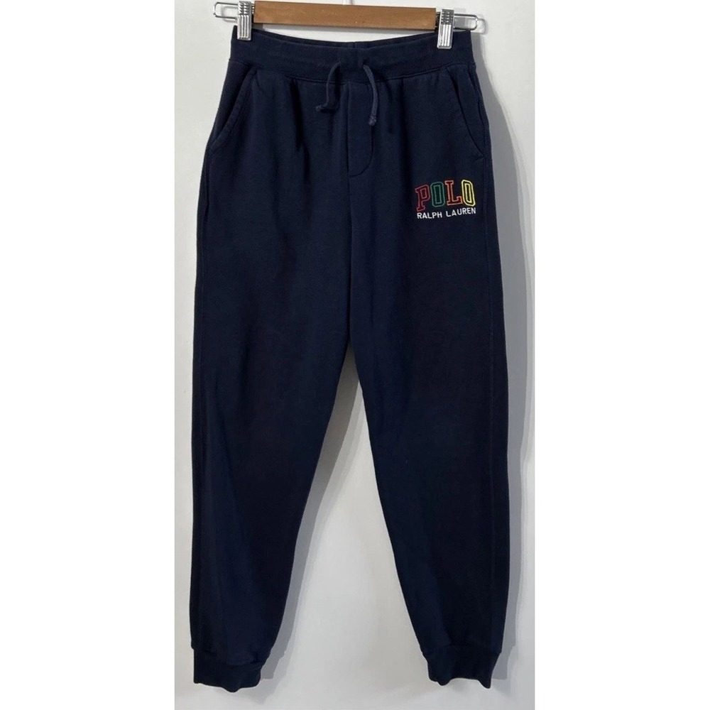 Boys POLO RALPH LAUREN Colorblock Spell Out Polo Logo Jogger Sweatpants 10-12 MD